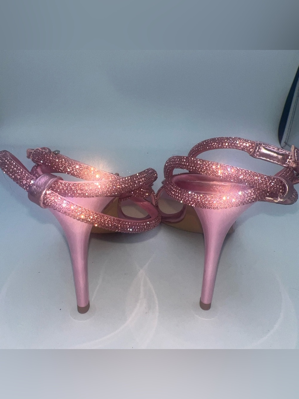 ALDO Barrona Pink Sandals Rhinestones Vegan Leather Heels Women’s Size 8 NWB - Picture 4 of 14